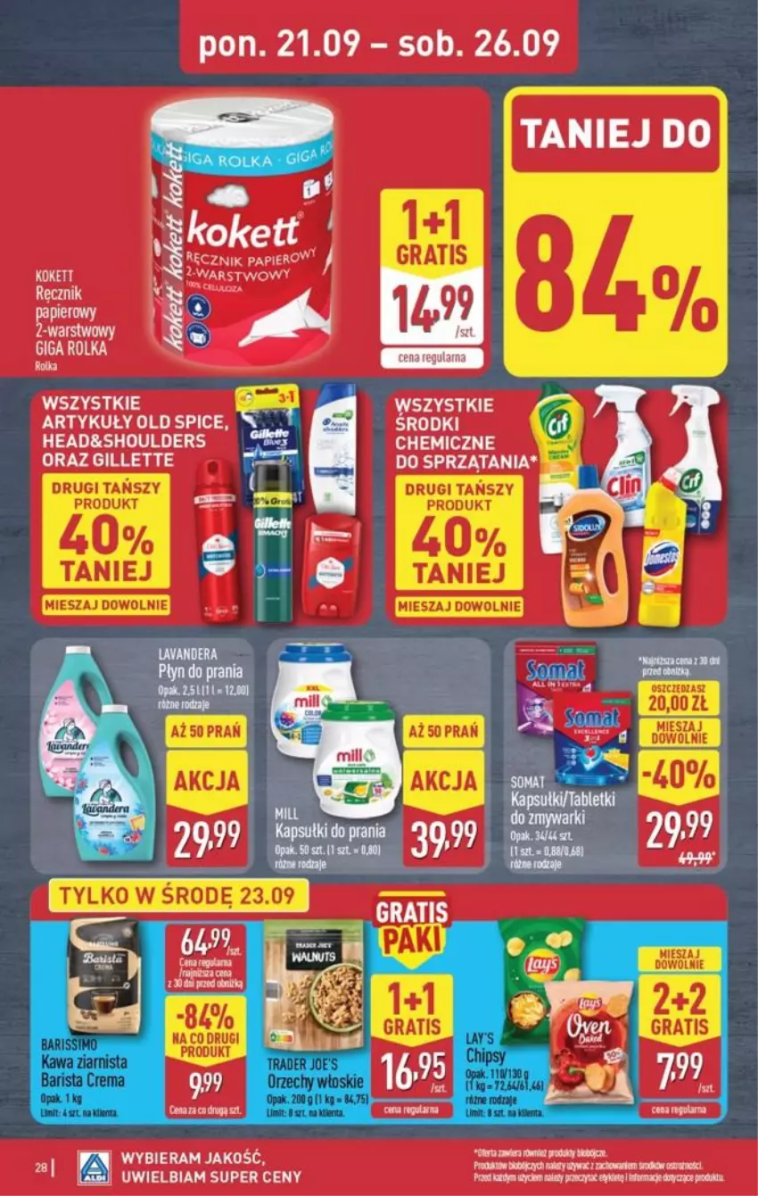 Gazetka promocyjna Aldi - Pełna oferta - ważna 21.09 do 26.09.2026 - strona 28 - produkty: Gillette, Gra, Kawa, Kawa ziarnista, Old Spice, Orzechy włoskie