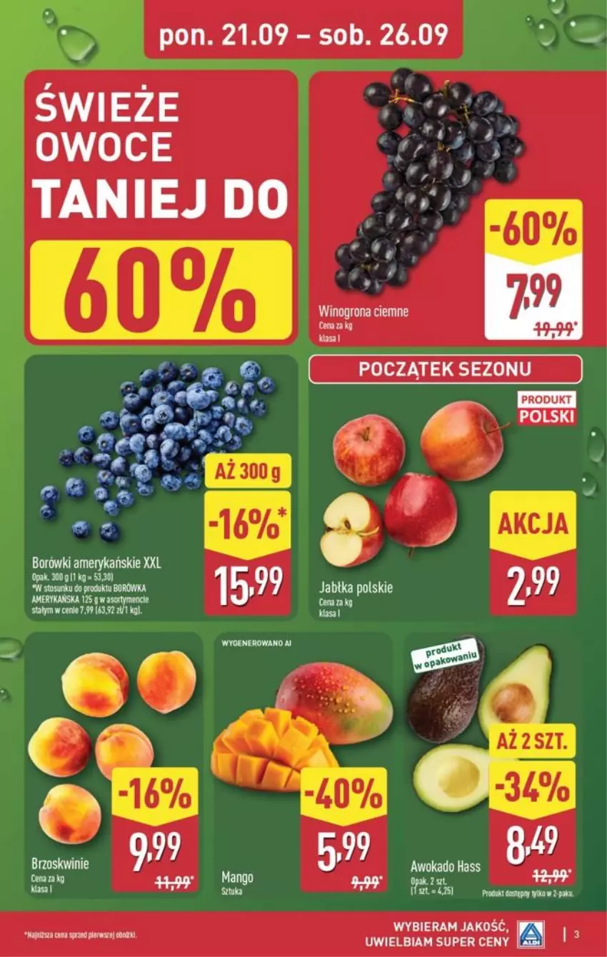 Gazetka promocyjna Aldi - Pełna oferta - ważna 21.09 do 26.09.2026 - strona 3 - produkty: Jabłka, LEGO, Mango, Owoce