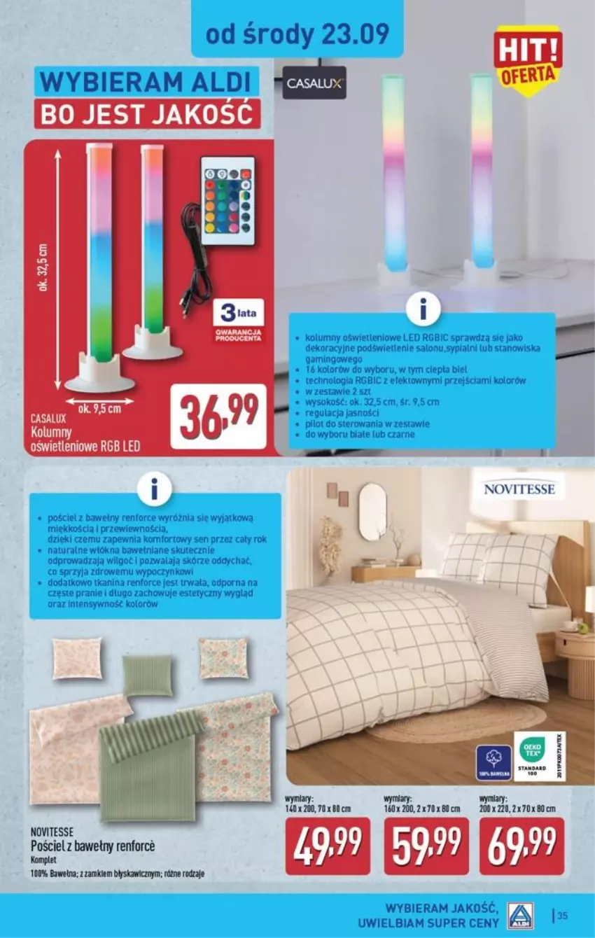 Gazetka promocyjna Aldi - Pełna oferta - ważna 21.09 do 26.09.2026 - strona 35 - produkty: Pościel
