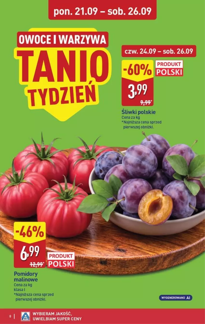 Gazetka promocyjna Aldi - Pełna oferta - ważna 21.09 do 26.09.2026 - strona 8 - produkty: Owoce, Pomidory, Warzywa
