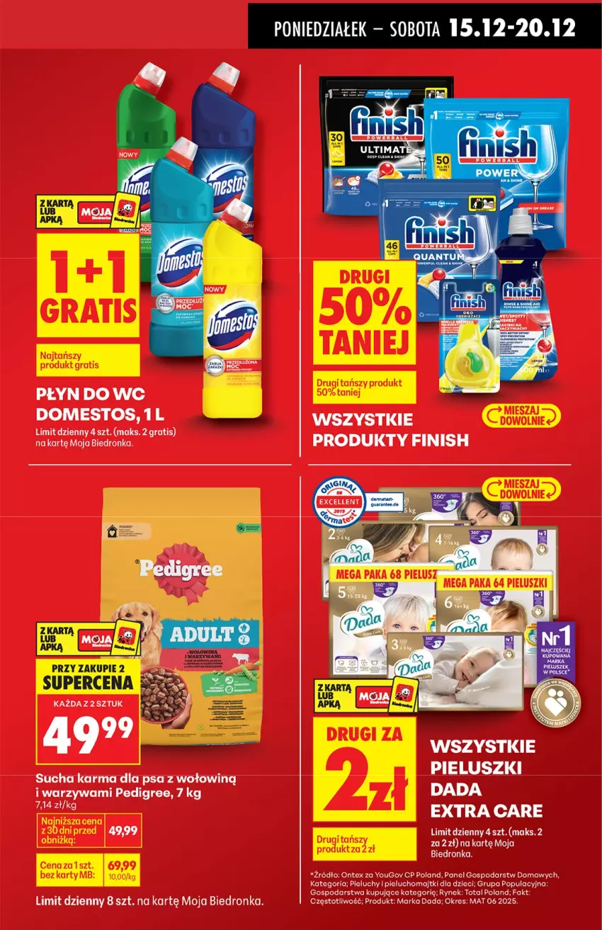 Gazetka promocyjna Biedronka - od Poniedziałku - ważna 15.12 do 21.12.2025 - strona 21 - produkty: Dada, Dzieci, Fa, Finish, Gra, Majtki, Pedigree, Pieluchomajtki, Pieluchy, Sucha karma, Warzywa