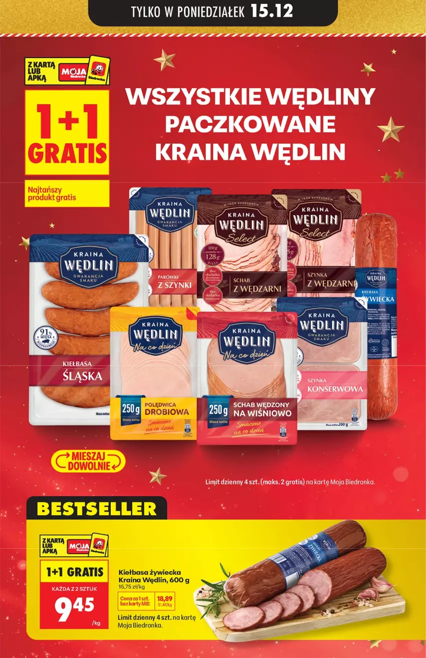 Gazetka promocyjna Biedronka - od Poniedziałku - ważna 15.12 do 21.12.2025 - strona 3 - produkty: Kiełbasa, Parówki, Polędwica