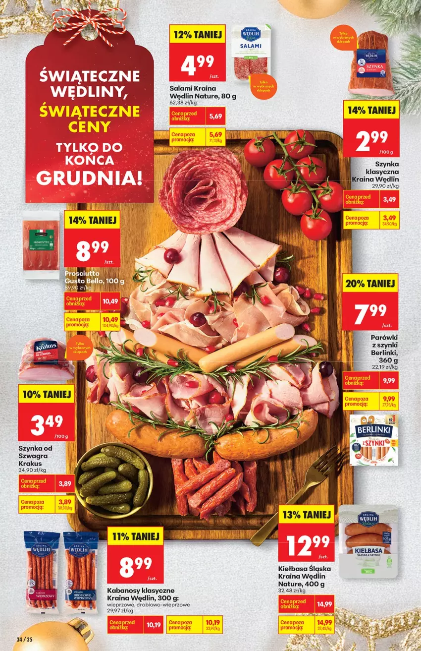 Gazetka promocyjna Biedronka - od Poniedziałku - ważna 15.12 do 21.12.2025 - strona 34 - produkty: Berlinki, Fa, Gra, Kabanos, Kiełbasa, Kiełbasa śląska, Krakus, Parówki, Parówki z szynki, Salami, Szynka
