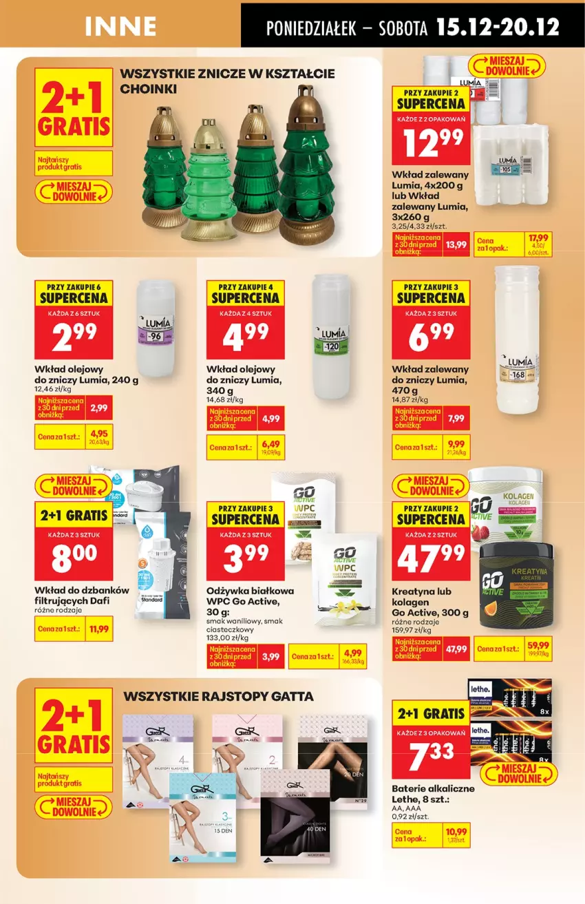 Gazetka promocyjna Biedronka - od Poniedziałku - ważna 15.12 do 21.12.2025 - strona 63 - produkty: Baterie alkaliczne, Gatta, Gra, Kolagen, Odżywka, Olej, Rajstopy, Top, Wkład olejowy, Znicz