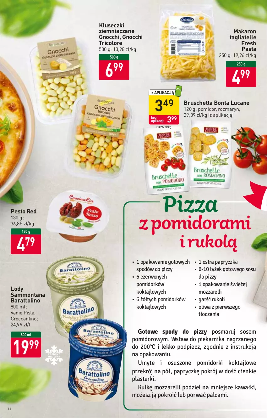 Gazetka promocyjna Stokrotka - Supermarket - ważna 03.11 do 09.11.2022 - strona 14 - produkty: Gnocchi, Lody, Makaron, Pesto, Pizza, Tagliatelle