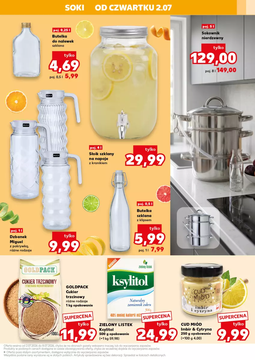 Gazetka promocyjna Kaufland - Kaufland - ważna 02.07 do 08.07.2026 - strona 21 - produkty: Cukier, Cukier trzcinowy, Dzbanek, Imbir, Ksylitol, LANA, Miód, Napoje, Stek