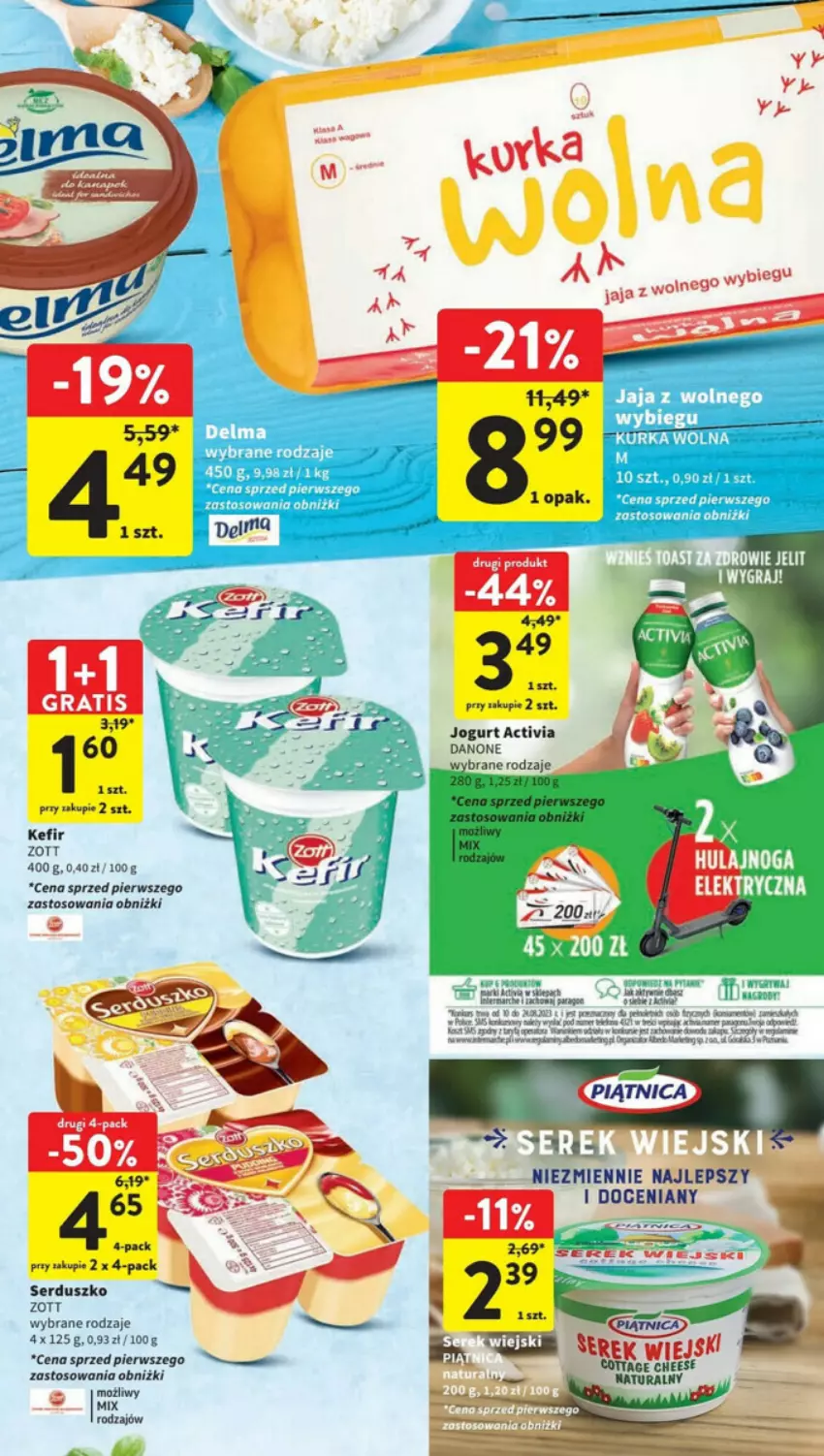 Gazetka promocyjna Intermarche - ważna 10.08 do 16.08.2023 - strona 14 - produkty: Activia, Danone, Jogurt, Kefir, Piec, Pur, Ser, Serek, Zott