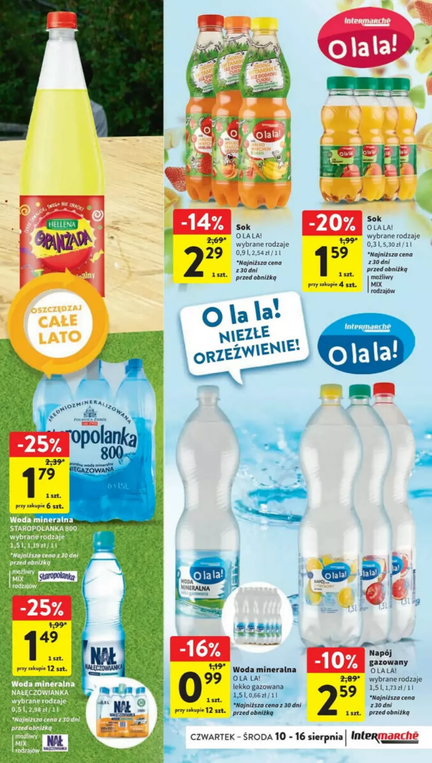 Gazetka promocyjna Intermarche - ważna 10.08 do 16.08.2023 - strona 3 - produkty: Napój, Sok, Woda, Woda mineralna