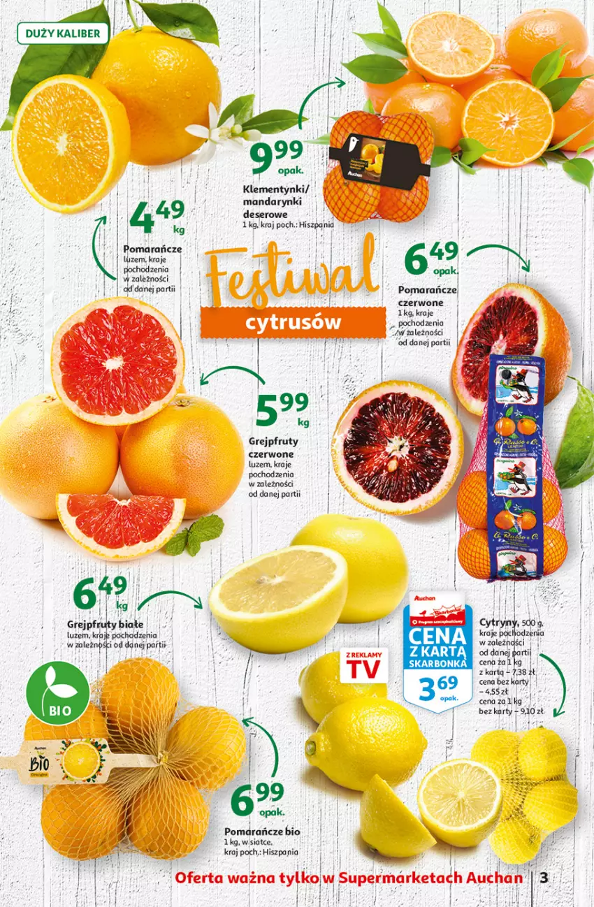 Gazetka promocyjna Auchan - Gazetka Koszyk Oszczędności Supermarket Auchan - ważna 09.02 do 15.02.2023 - strona 3 - produkty: Brit, Deser, Grejpfrut, Mandarynki, Pomarańcze, Ser