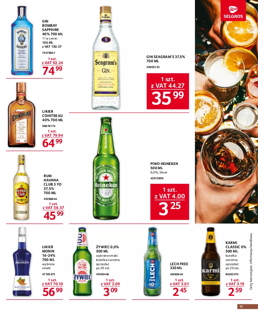 Gazetka promocyjna Selgros - Oferta gastronomiczna - ważna 13.07 do 26.07.2023 - strona 11 - produkty: Gin, Gra, Heineken, Karmi, Likier, Piwo, Rum