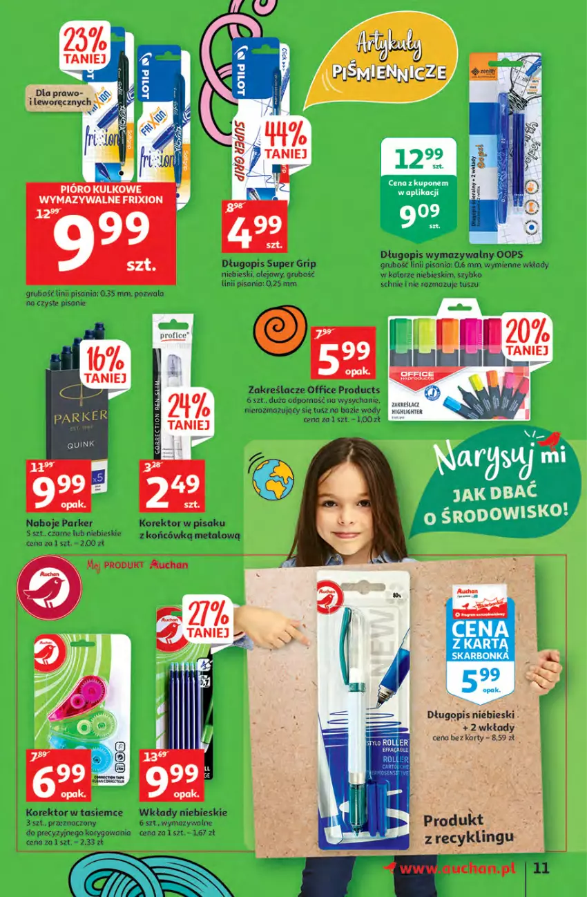 Gazetka promocyjna Auchan - Rysują się kolorowe sny Hipermarkety - ważna 19.08 do 25.08.2021 - strona 11 - produkty: Długopis, Olej, Por, Tusz