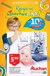 Gazetka promocyjna Auchan - Rysują się kolorowe sny Hipermarkety - Gazetka - ważna od 25.08 do 25.08.2021 - strona 1 - produkty: Ręcznik kąpielowy, Pościel, Ręcznik, Dzieci, Komplet pościeli