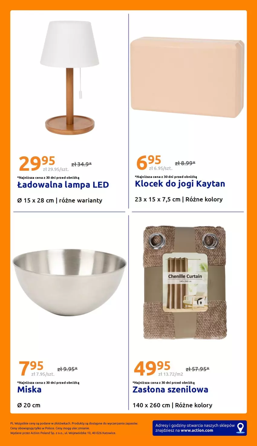 Gazetka promocyjna Action - Gazetka tydzień 33 2026 - ważna 12.08 do 18.08.2026 - strona 34 - produkty: Dres, Lampa, Lampa LED, Miska, Zasłona
