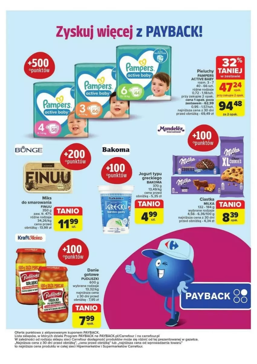 Gazetka promocyjna Carrefour - ważna 25.06 do 30.06.2024 - strona 23 - produkty: Bakoma, Ciastka, Danie gotowe, Fa, Finuu, Gra, Jogurt, Milka, Pampers, Pieluchy, Pudliszki, Sati