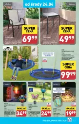 Gazetka promocyjna Aldi - Artykuły przemysłowe i tekstylia - Gazetka - ważna od 27.04 do 27.04.2024 - strona 5 - produkty: Krzesło ogrodowe, Sok, Por, Gra, Huśtawka, Stolik, Lampion, Silan, Haczyk, Krzesło, Lampa