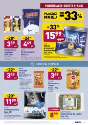 Gazetka promocyjna Aldi - ALE! CENA - Gazetka - ważna od 13.02 do 13.02.2021 - strona 21 - produkty: Sól, Gra, Finish, Przekąski dla psa, Tablet, Podgrzewacze, Tera, Zmywarki, Tabletki do zmywarki, Pedigree, Fa