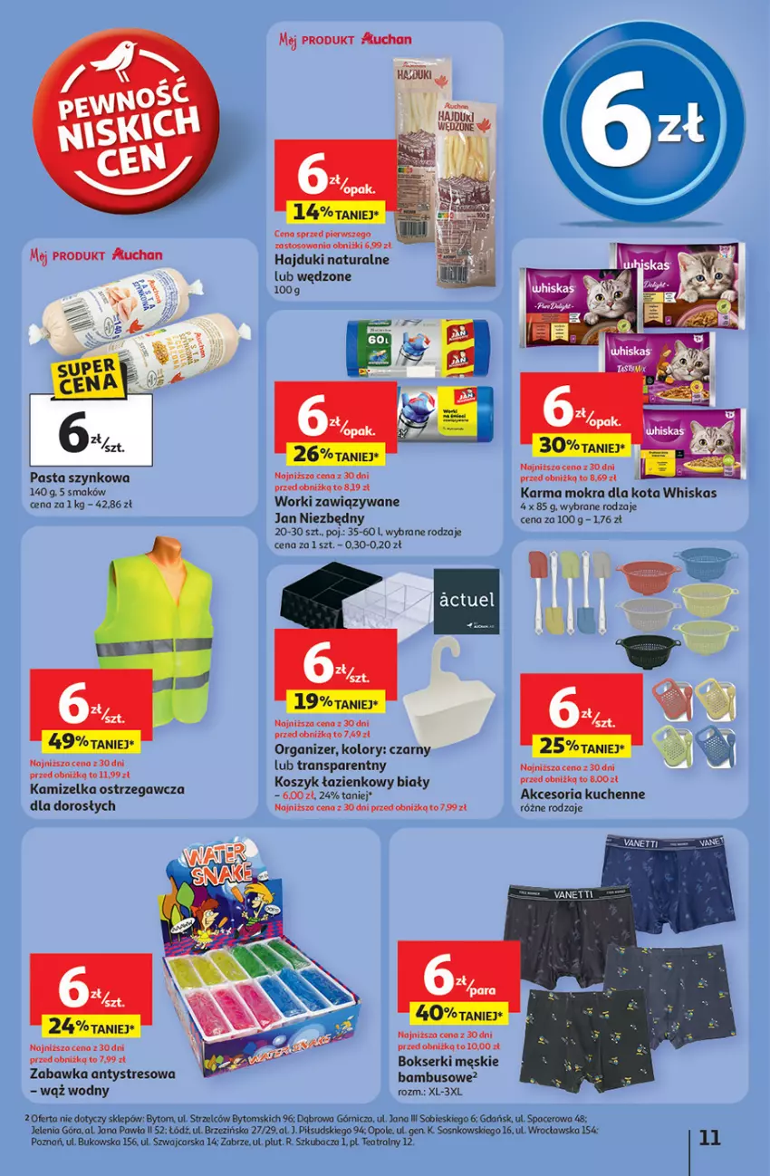 Gazetka promocyjna Auchan - Pewność niskich cen Hipermarket - ważna 18.09 do 24.09.2025 - strona 11 - produkty: Acer, Bokserki, Cars, Jan Niezbędny, Kamizelka, Kasia, Organizer, Ser, Sos, Tran, Whiskas, Zabawka