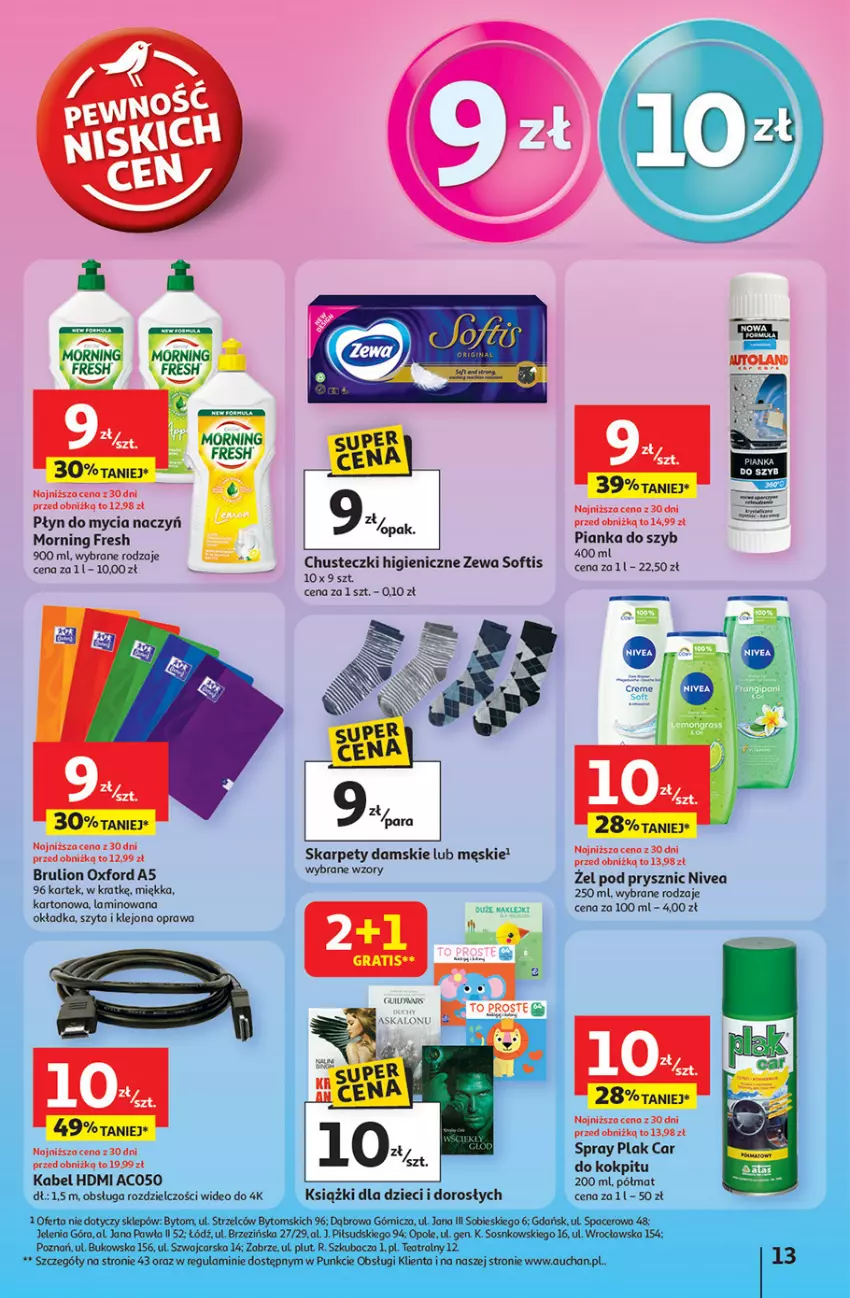 Gazetka promocyjna Auchan - Pewność niskich cen Hipermarket - ważna 18.09 do 24.09.2025 - strona 13 - produkty: Acer, Cars, Chusteczki, Do mycia naczyń, Dzieci, Karp, Klej, Lion, Nivea, Płyn do mycia, Płyn do mycia naczyń, Sos