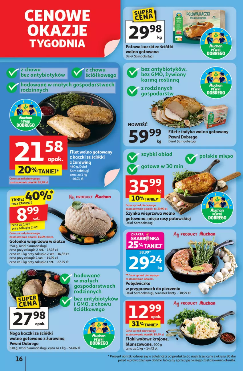 Gazetka promocyjna Auchan - Pewność niskich cen Hipermarket - ważna 18.09 do 24.09.2025 - strona 16 - produkty: Flaki, Flaki wołowe, Golonka wieprzowa, Mięso, Piec, Szynka, Szynka wieprzowa