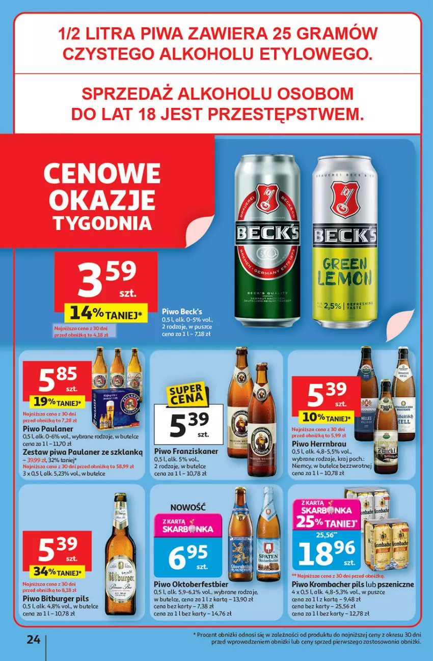 Gazetka promocyjna Auchan - Pewność niskich cen Hipermarket - ważna 18.09 do 24.09.2025 - strona 24 - produkty: Bitburger Pils, Burger, Gra, Piwa, Piwo, Skaner
