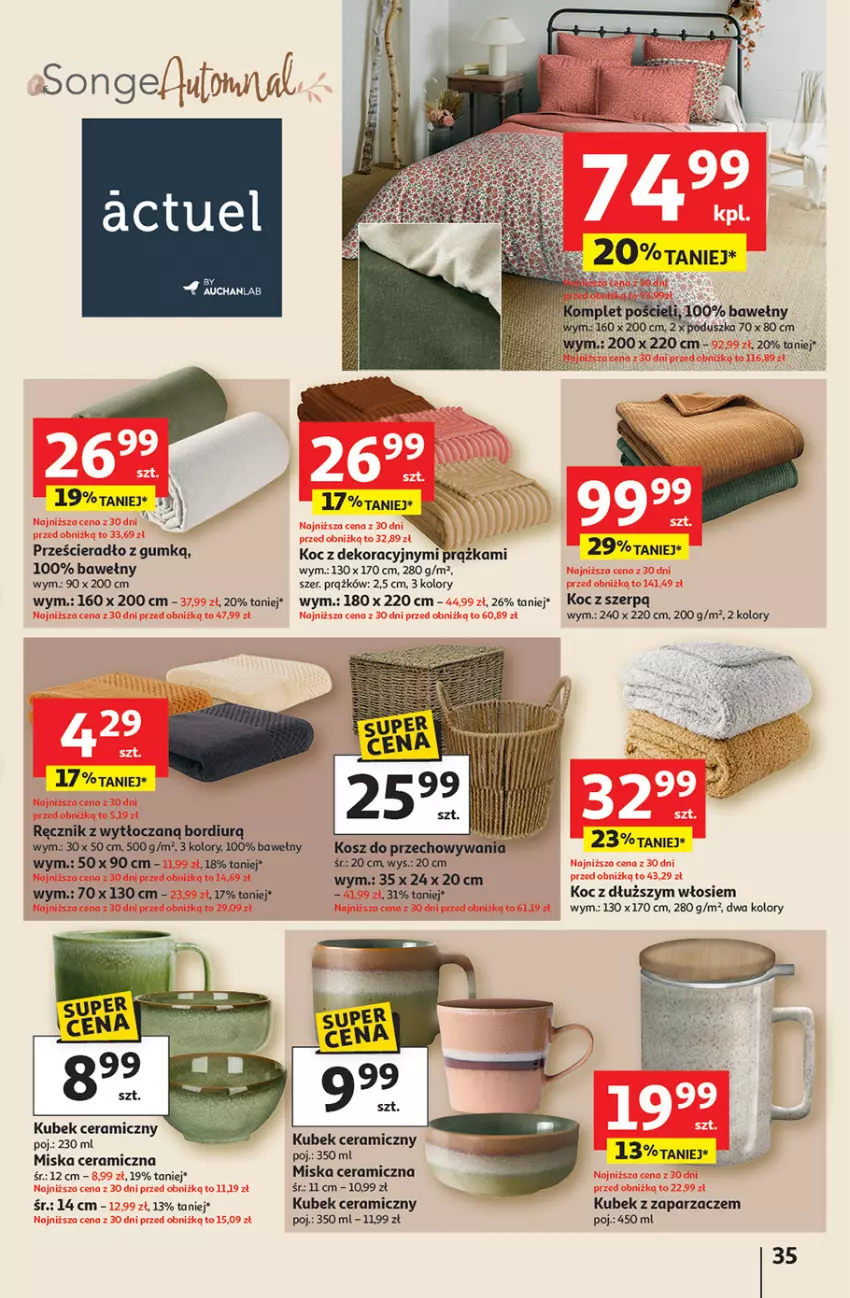 Gazetka promocyjna Auchan - Pewność niskich cen Hipermarket - ważna 18.09 do 24.09.2025 - strona 35 - produkty: Fa, Koc, Kubek, Miska, Prześcieradło, Ręcznik, Zaparzacz