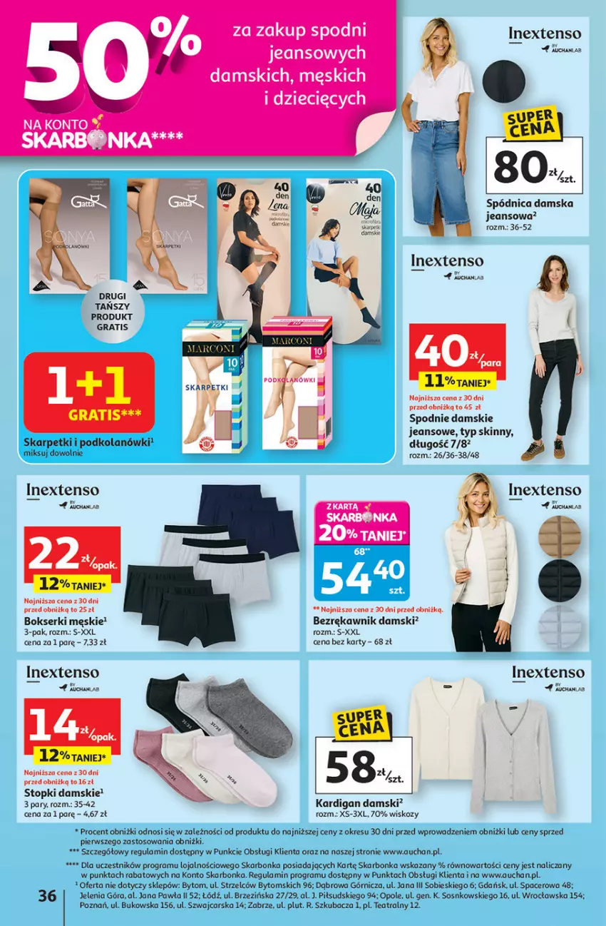 Gazetka promocyjna Auchan - Pewność niskich cen Hipermarket - ważna 18.09 do 24.09.2025 - strona 36 - produkty: Acer, Bokserki, Cars, Dzieci, Gra, Kardigan, Karp, Ser, Skarpetki, Sos, Spódnica, Spodnie, Top