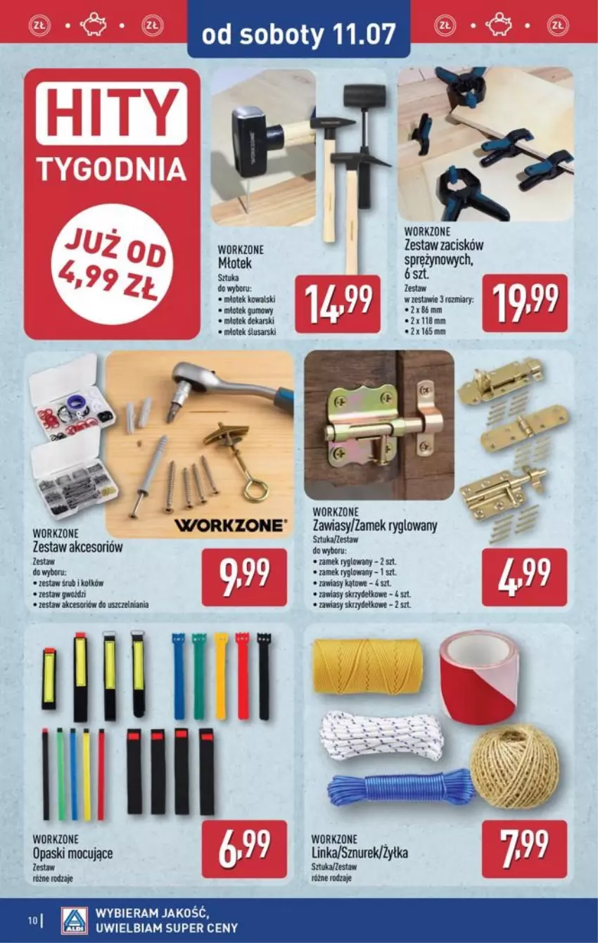 Gazetka promocyjna Aldi - Przygotuj się na kolejny tydzień - ważna 08.07 do 11.07.2026 - strona 10 - produkty: Inka, Młot, Młotek, Sznurek