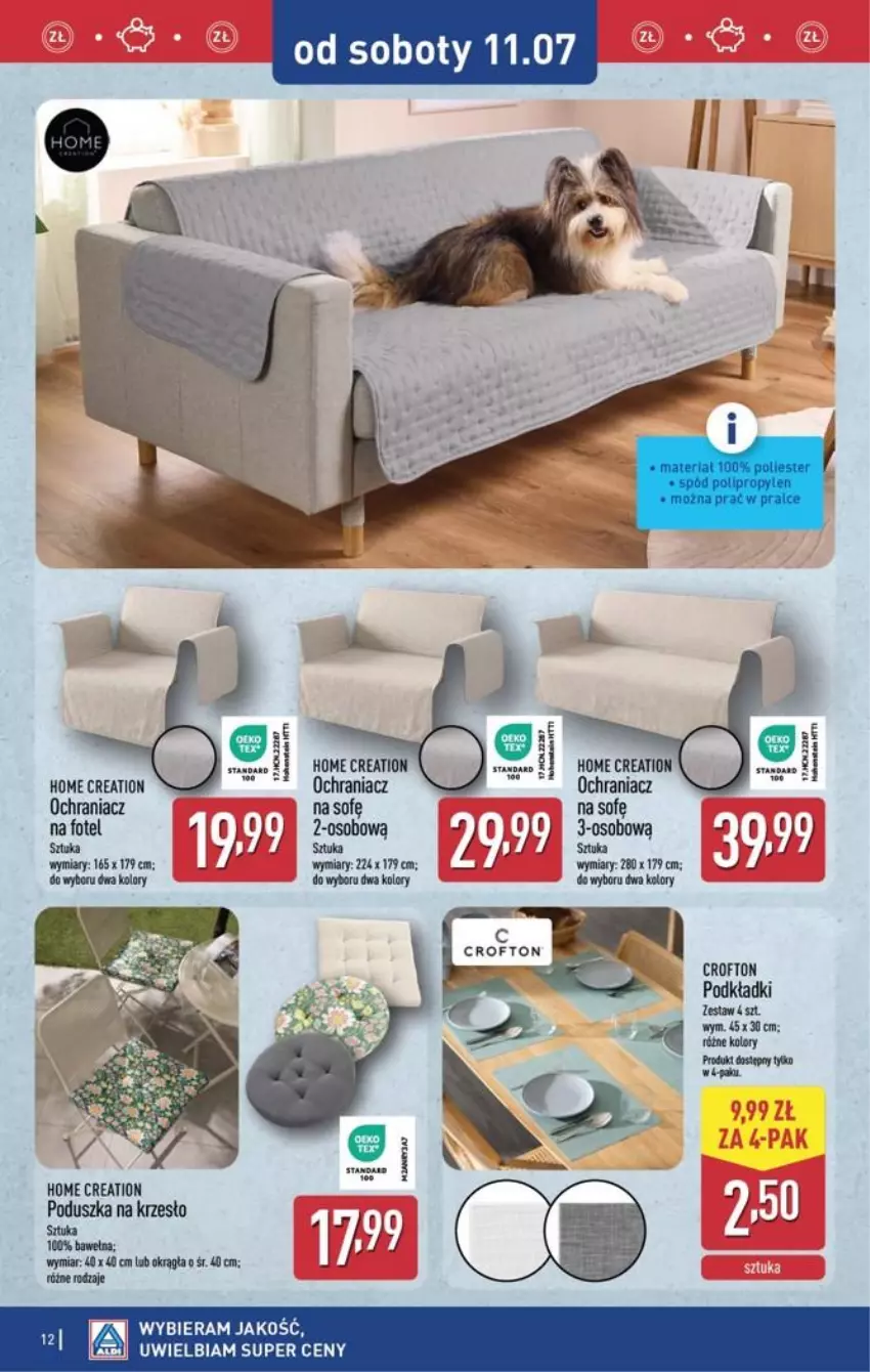 Gazetka promocyjna Aldi - Przygotuj się na kolejny tydzień - ważna 08.07 do 11.07.2026 - strona 12 - produkty: Krzesło, Podkład, Poduszka