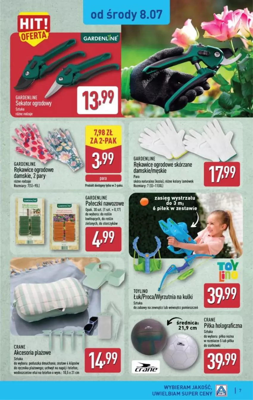 Gazetka promocyjna Aldi - Przygotuj się na kolejny tydzień - ważna 08.07 do 11.07.2026 - strona 7 - produkty: Gra, Koc, Napój, Noż, Piłka nożna, Poduszka, Ręcznik, Rękawice, Storczyk, Telefon, Wyrzutnia