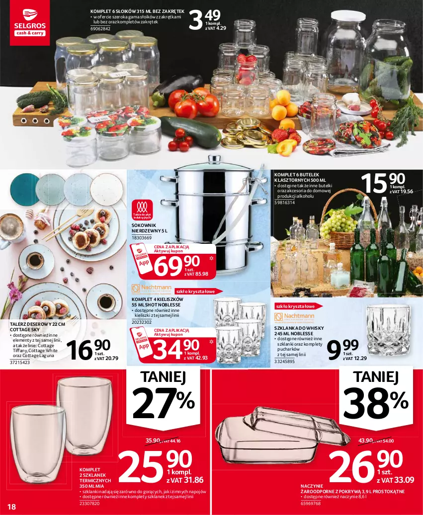 Gazetka promocyjna Selgros - Oferta przemysłowa - ważna 05.08 do 18.08.2021 - strona 18 - produkty: Deser, Lanki, Naczynie żaroodporne, Por, Ser, Sok, Szklanka, Talerz, Talerz deserowy, Whisky