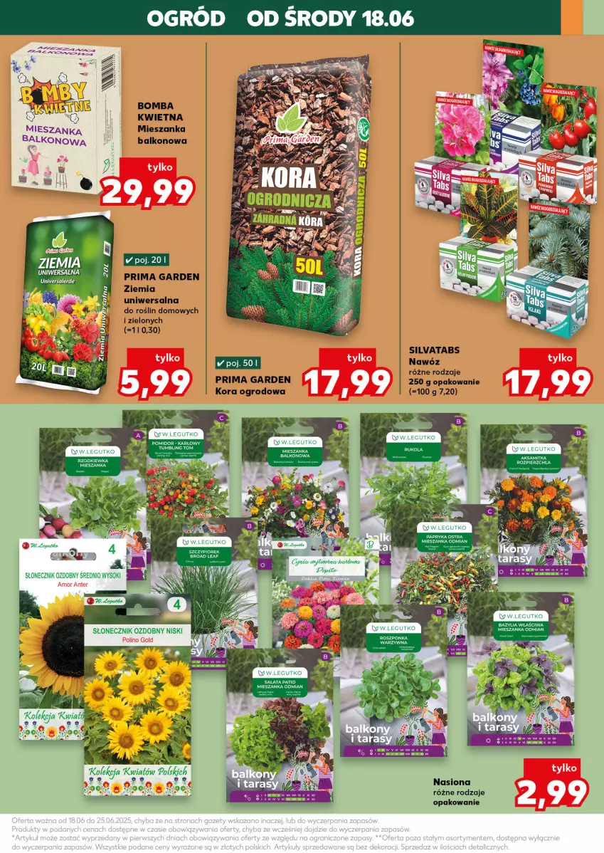 Gazetka promocyjna Kaufland - Kaufland - ważna 18.06 do 25.06.2025 - strona 21 - produkty: Bazyl, Bazylia, Kora ogrodowa, Nawóz, Ogród, Papryka, Prima, Roszponka, Sałat, Sok
