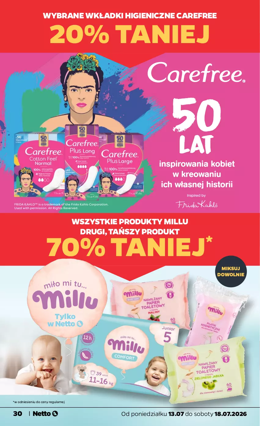 Gazetka promocyjna Netto - Od Poniedziałku - ważna 13.07 do 18.07.2026 - strona 30 - produkty: Carefree, Wkładki
