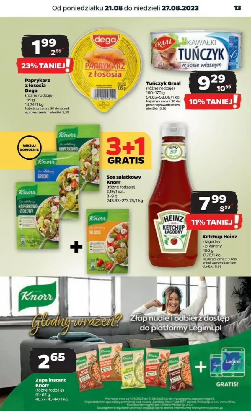 Gazetka promocyjna Netto - ważna 21.08 do 27.08.2023 - strona 5 - produkty: Gra, Graal, Heinz, Ketchup, Knorr, Papryka, Paprykarz, Sałat, Sos, Zupa