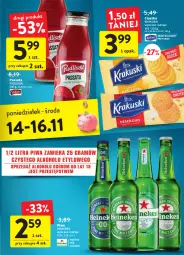 Gazetka promocyjna Intermarche - Gazetka Intermarche - Gazetka - ważna od 16.11 do 16.11.2022 - strona 39 - produkty: Piwo, Ciastka, Krakus, Heineken, Pudliszki, Krakuski
