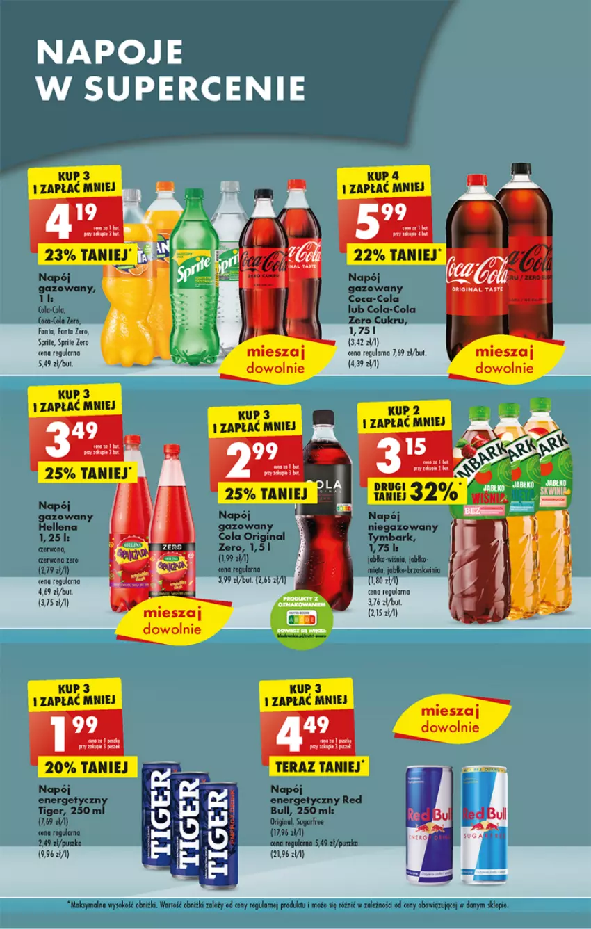 Gazetka promocyjna Biedronka - ważna 20.02 do 25.02.2023 - strona 33 - produkty: Coca-Cola, Fa, Fanta, Gin, HP, Mięta, Napój, Napój gazowany, Sprite, Tiger, Tymbark