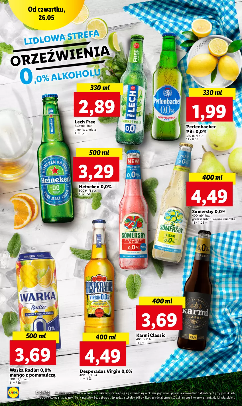 Gazetka promocyjna Lidl - GAZETKA - ważna 26.05 do 28.05.2022 - strona 54 - produkty: Desperados, Fa, Gin, Heineken, Karmi, Limonka, Mango, NBA, Radler, Somersby, Warka