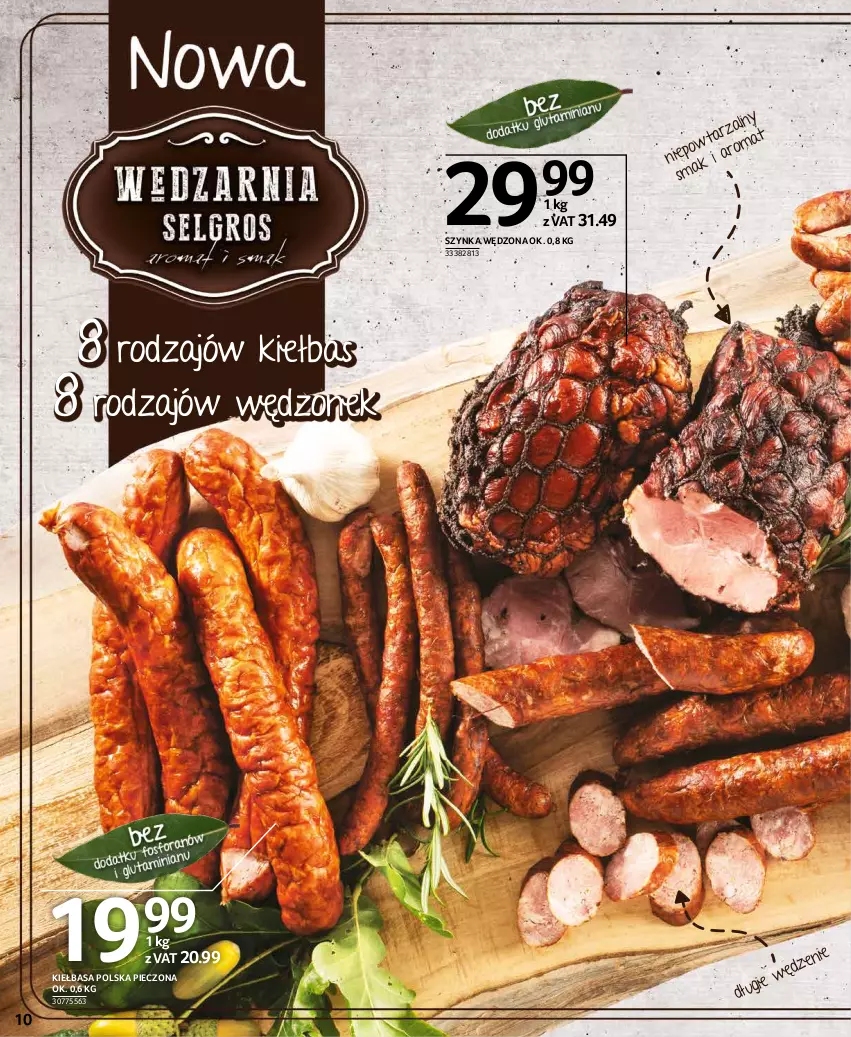 Gazetka promocyjna Selgros - Oferta spożywcza - ważna 14.10 do 27.10.2021 - strona 10 - produkty: Kiełbasa, Piec, Szynka