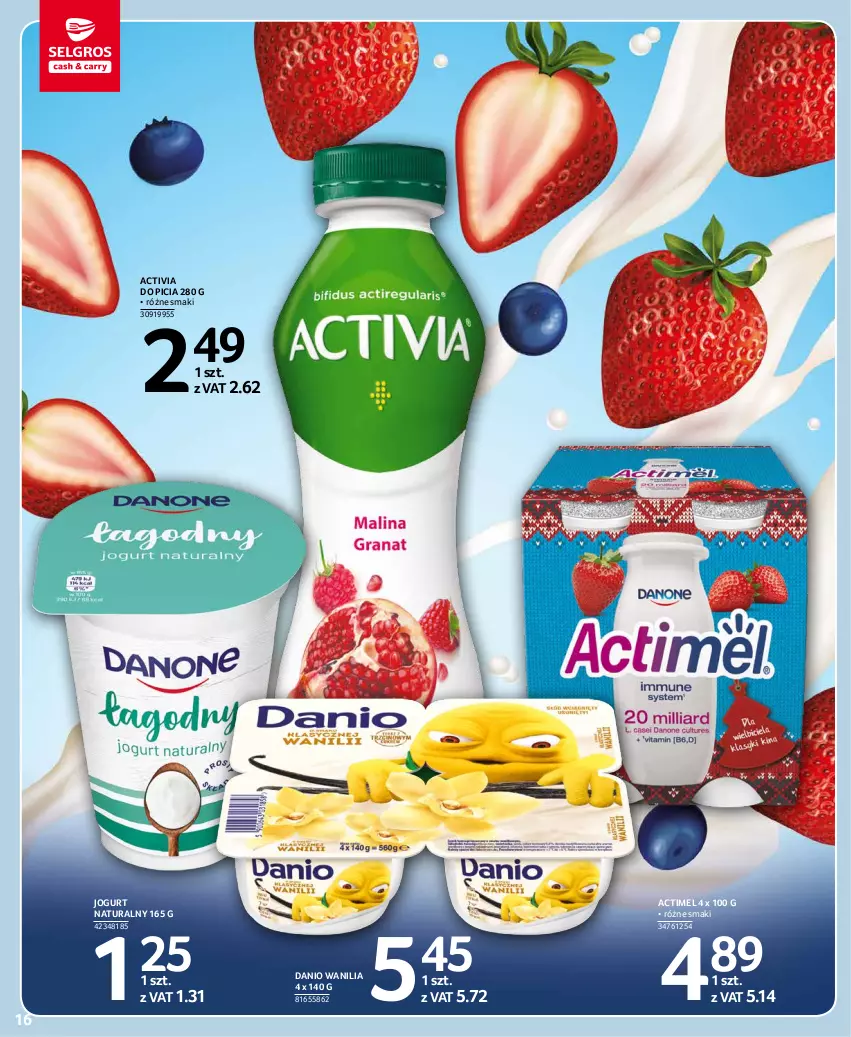 Gazetka promocyjna Selgros - Oferta spożywcza - ważna 14.10 do 27.10.2021 - strona 16 - produkty: Actimel, Activia, Danio, Jogurt, Jogurt naturalny