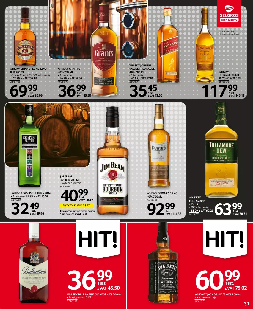 Gazetka promocyjna Selgros - Oferta spożywcza - ważna 14.10 do 27.10.2021 - strona 31 - produkty: Gra, Jim Beam, Johnnie Walker, Por, Sport, Whiskey, Whisky