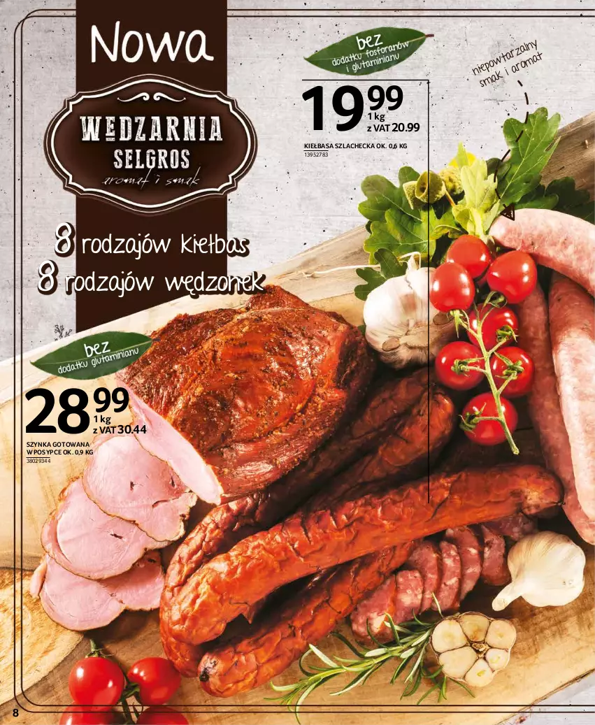 Gazetka promocyjna Selgros - Oferta spożywcza - ważna 14.10 do 27.10.2021 - strona 8 - produkty: Kiełbasa, Szynka