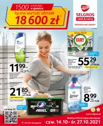 Gazetka promocyjna Selgros - Oferta spożywcza - Gazetka - ważna od 27.10 do 27.10.2021 - strona 1 - produkty: Tablet, Tran, Lack, Płyn do płukania, Szampon, Fairy, Zmywarki, Ariel, Kapsułki do prania, Tabletki do zmywarki, Lenor, LG, Fa