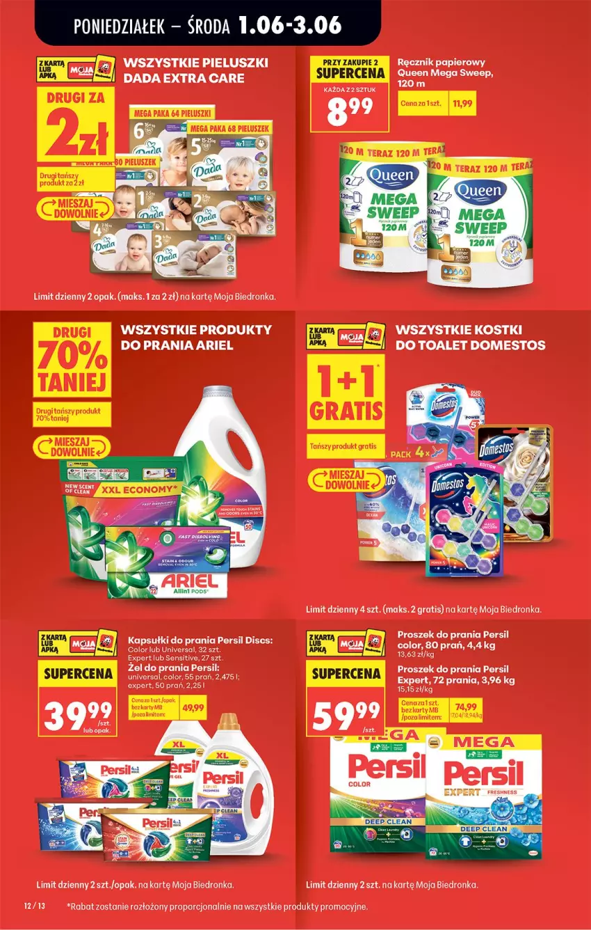 Gazetka promocyjna Biedronka - Od Poniedziałku - ważna 01.06 do 06.06.2026 - strona 16 - produkty: Dada, Kapsułki do prania, Papier, Persil, Por, Proszek do prania, Ręcznik