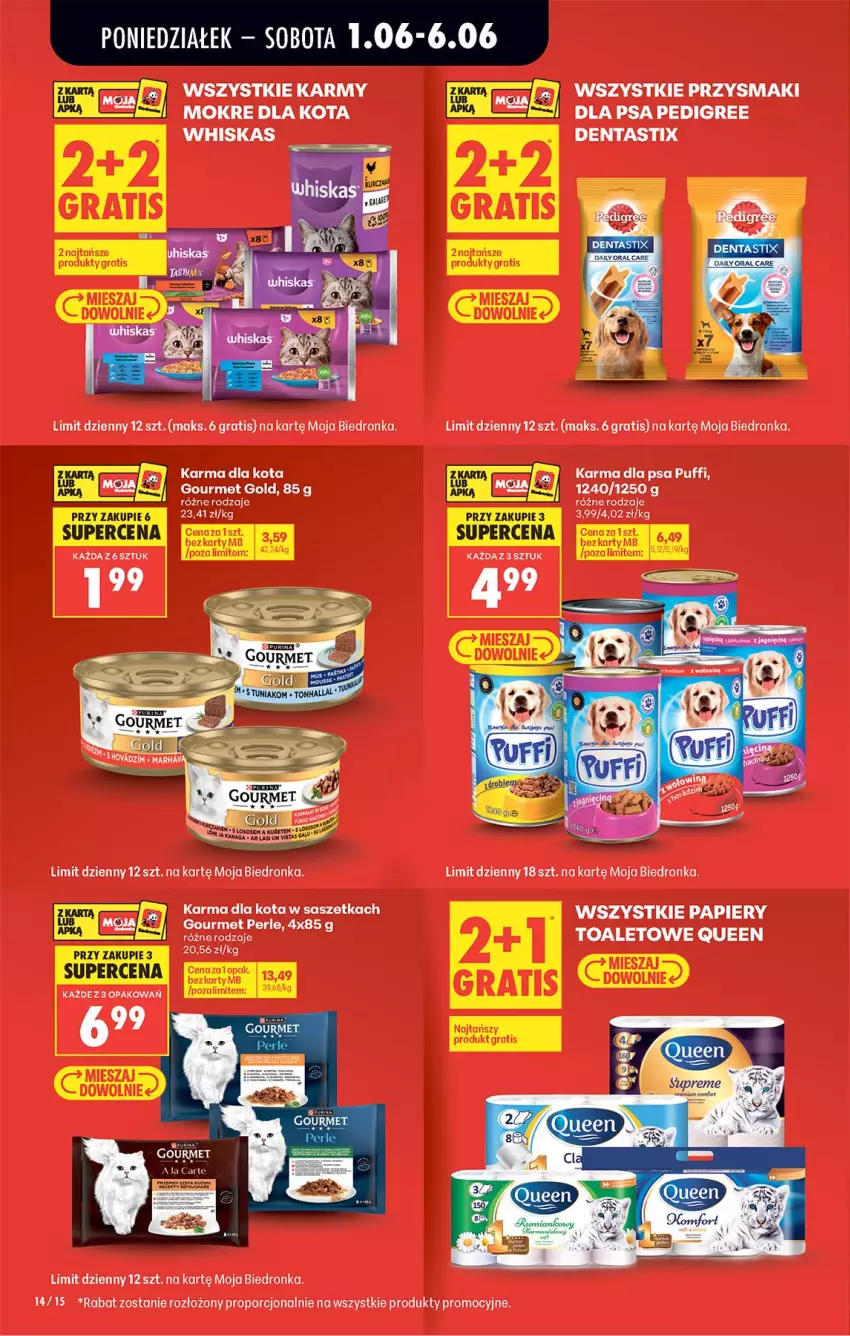 Gazetka promocyjna Biedronka - Od Poniedziałku - ważna 01.06 do 06.06.2026 - strona 18 - produkty: Gourmet Gold, Pedigree, Por, Przysmaki, Puf