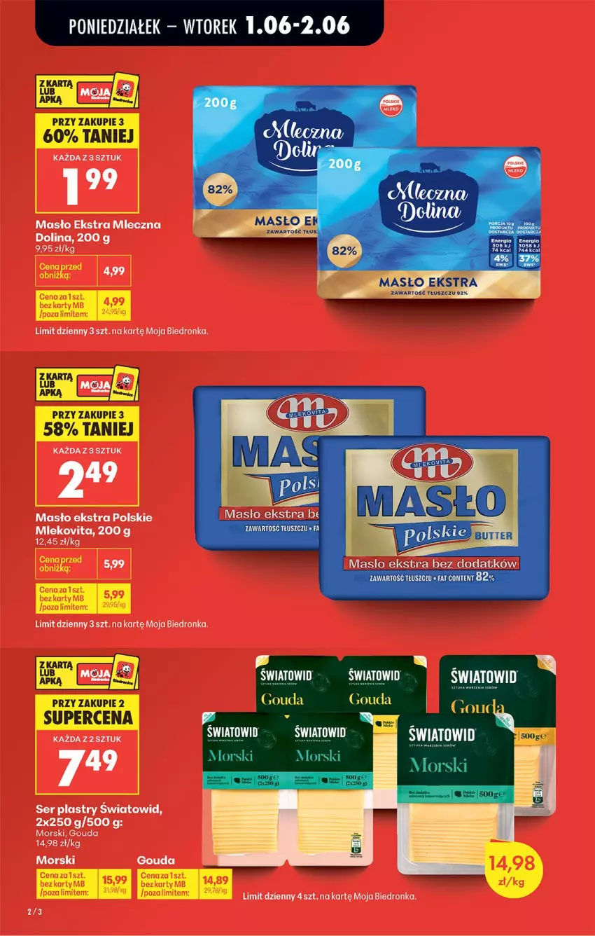 Gazetka promocyjna Biedronka - Od Poniedziałku - ważna 01.06 do 06.06.2026 - strona 2 - produkty: Fa, Gouda, Mars, Masło, Mleko, Mlekovita, Ser