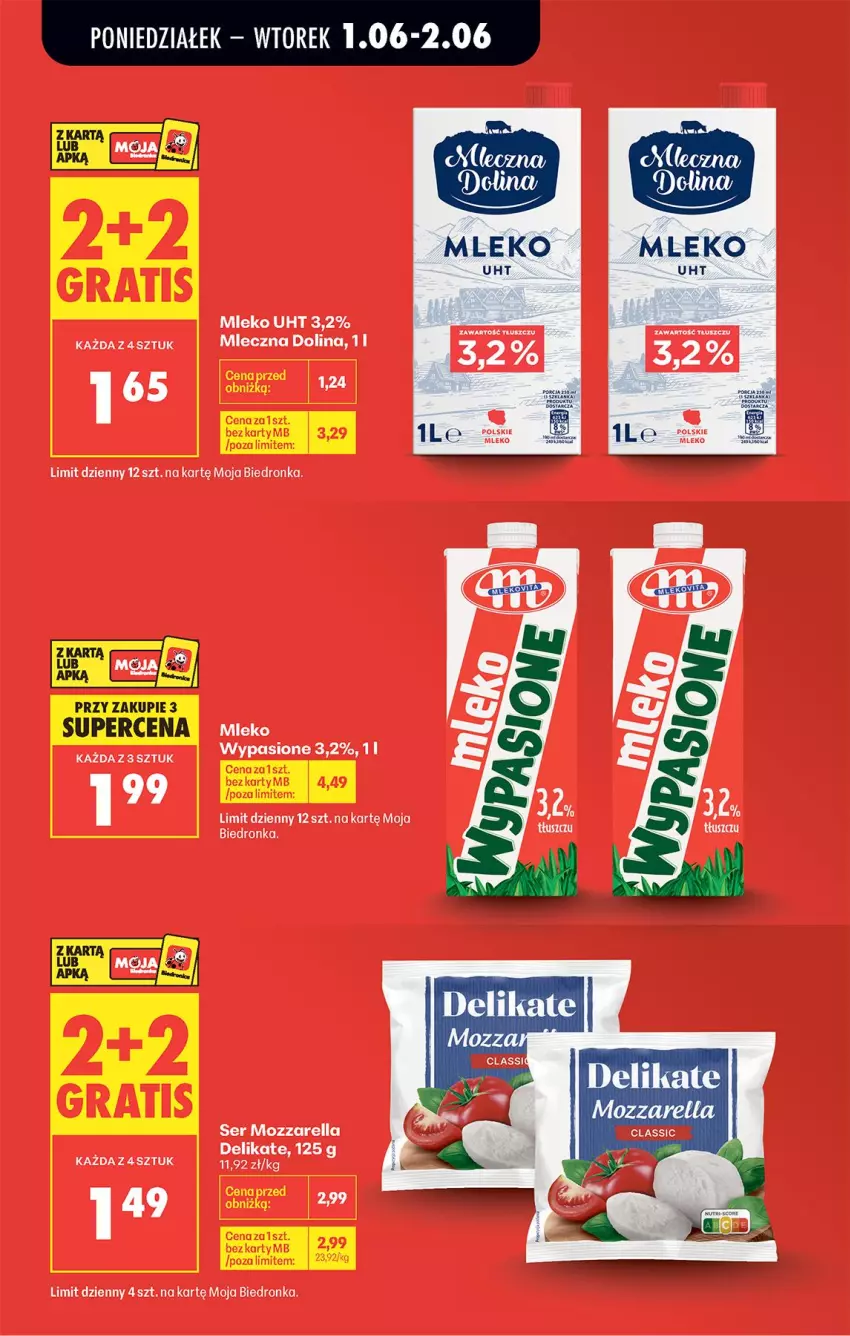Gazetka promocyjna Biedronka - Od Poniedziałku - ważna 01.06 do 06.06.2026 - strona 3 - produkty: Gra, Mleko, Mozzarella, Ser, Tusz