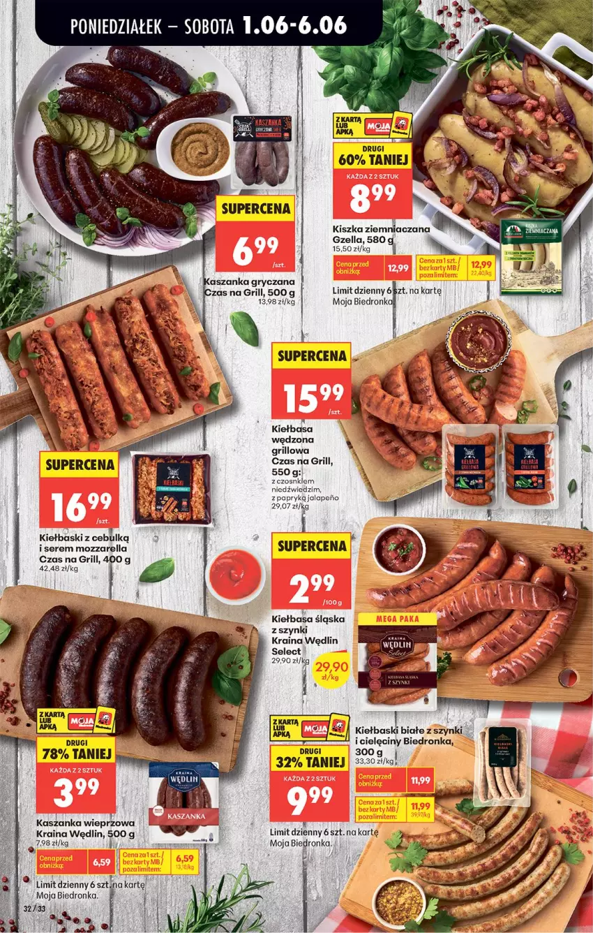 Gazetka promocyjna Biedronka - Od Poniedziałku - ważna 01.06 do 06.06.2026 - strona 45 - produkty: Fa, Feta, Grill, Gry, Kasza, Kaszanka, Kiełbasa, Kiełbasa śląska, Kiełbaski białe, Mozzarella, Ser