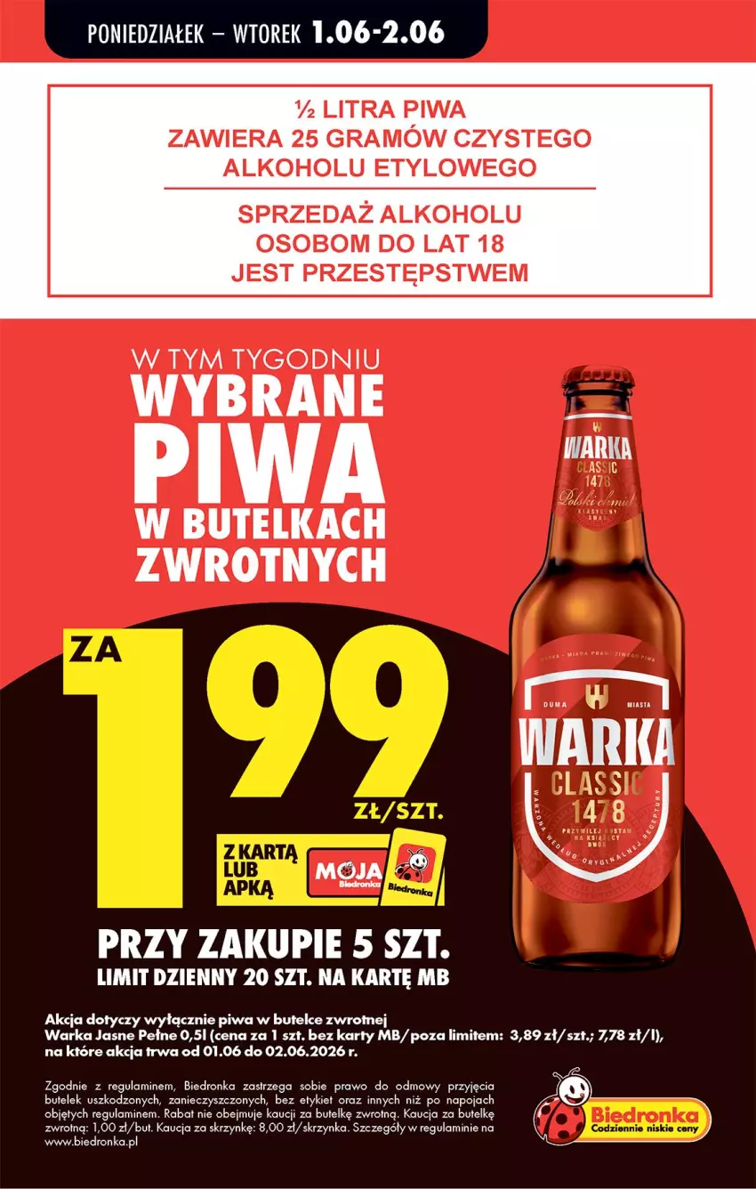 Gazetka promocyjna Biedronka - Od Poniedziałku - ważna 01.06 do 06.06.2026 - strona 76 - produkty: Gra, Piwa, Warka