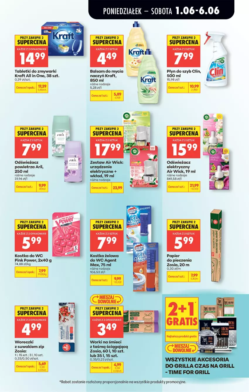 Gazetka promocyjna Biedronka - Od Poniedziałku - ważna 01.06 do 06.06.2026 - strona 86 - produkty: Air Wick, Balsam do mycia naczyń, Clin, Do mycia naczyń, Kostka do wc, Papier, Piec, Płyn do szyb, Por, Tablet, Tabletki do zmywarki, Zmywarki