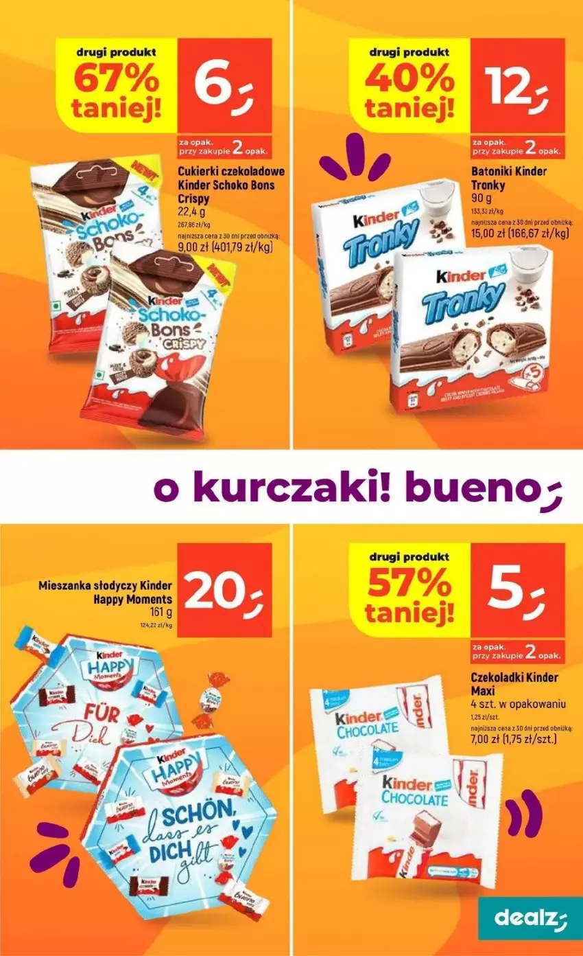 Gazetka promocyjna Dealz - ważna 20.03 do 26.03.2025 - strona 26 - produkty: Baton, Cukier, Cukierki, Cukierki czekoladowe, Fa, Kinder, Moments, Tonik