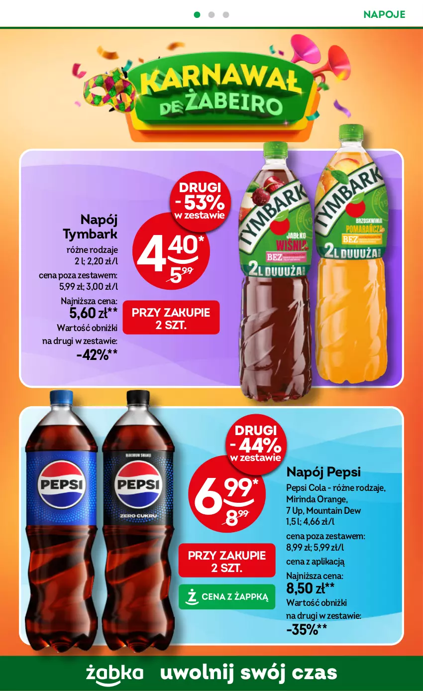 Gazetka promocyjna Żabka - ważna 12.02 do 25.02.2025 - strona 28 - produkty: Mirinda, Napój, Napoje, Pepsi, Tymbark